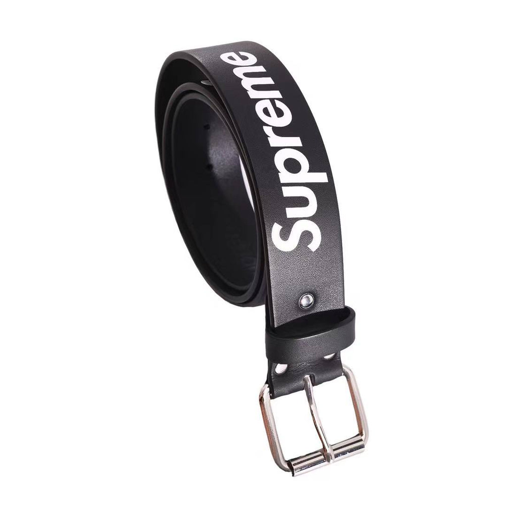 Supreme Repeat Leather Belt Black – ddrop